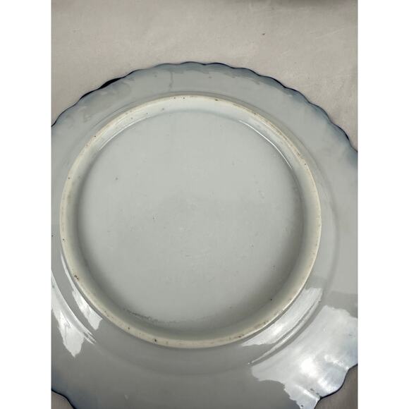 Japanese Antique China Four 7 in. Plates Cobalt Gold  Trim Geisha 1970's - Picture 13 of 16